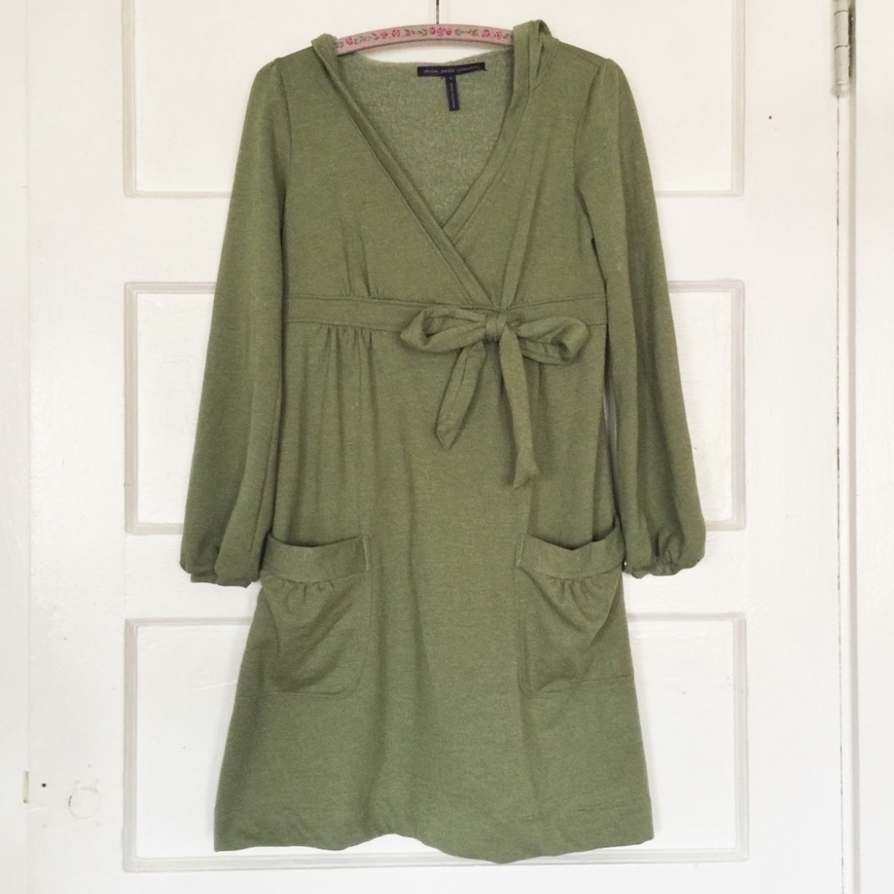 Mon Petite Oiseau Empire Waist Soft Hooded Dress with Pockets